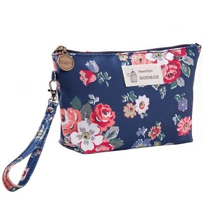 Saco de maquiagem floral bonito para organizar produtos essenciais de beleza