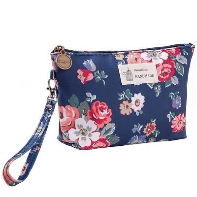 Saco de maquiagem de moda de lona com fecho de fechadura Lady Carinhosas Bolsas Cosméticas Portáteis