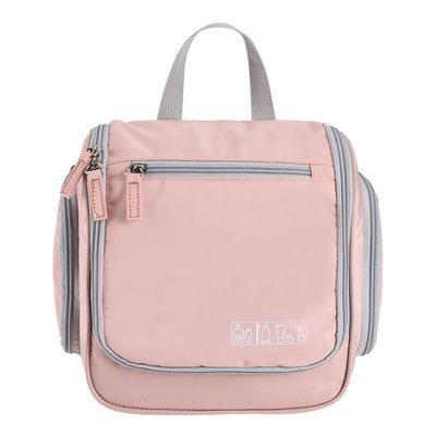 Bolsa de cosméticos de viagem personalizada com fecho de fecho de fecho e bolso incluído