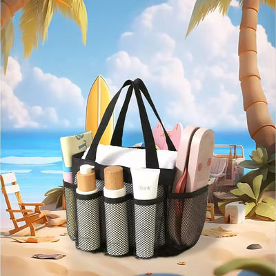 Saco de Tote de praia de malha essencial de verão com bolsos múltiplos e cor personalizada