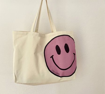 Sacos grandes de algodão com bolso e fecho em padrão de avestruz com material