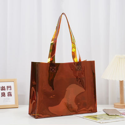 Logotipo personalizado Transparente Impermeável Neon Candy Color PVC Tote Bag para publicidade