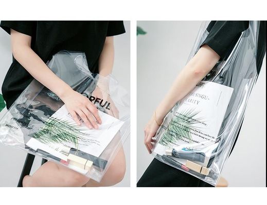 Material principal PVC Beach Tote Bag Perfeito para viagens e passeios casuais