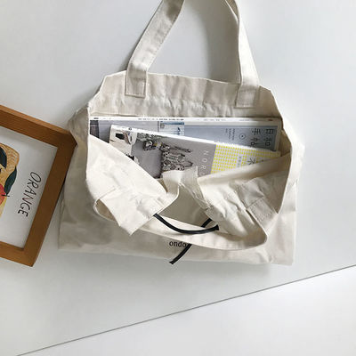 Material de revestimento de poliéster Logotipo personalizado Linho impresso de algodão de lona de cordas de desenho Tote Bag