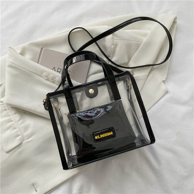 Forro de nylon aceitável OEM/ODM Sacos de compras de PVC transparentes com alça colorida