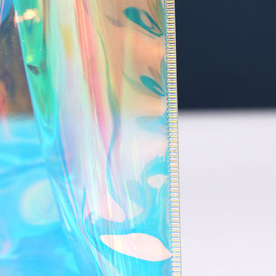 Saco de compras de PVC de cor personalizada de luxo impermeável holográfico transparente Tote para mulheres
