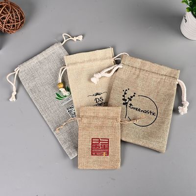 Desenho de desenho animado Diy personalizado Proteção Ambiental de cânhamo Moda de linho Saco de cordas