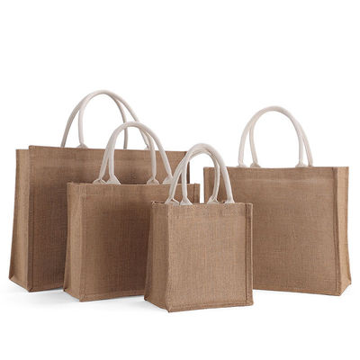 Moda Bolsa de mão de linho feminina de viagem reutilizável Tote Tote Jute Bag para compras de presentes