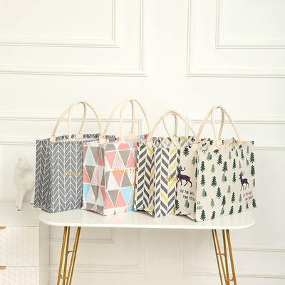 Bolsas de linho de algodão ecológico grandes Bolsas de Tote de junte de cânhamo de Hesse com design personalizado