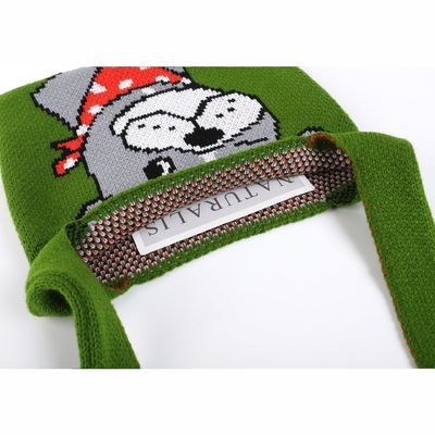 Saco de tricô feito à mão de cor brilhante de volta tecido de neoprene PU saco de tecido para tamanho médio