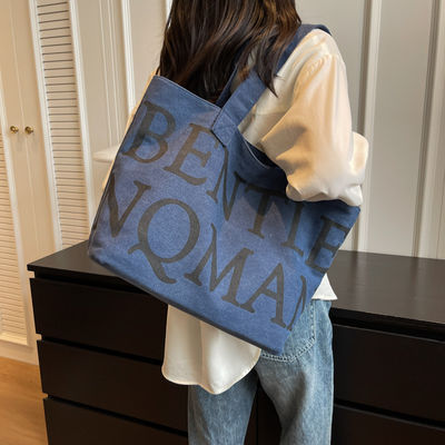 Saco de explosão feminino de estilo manuseável com letras de moda impressas e grande capacidade