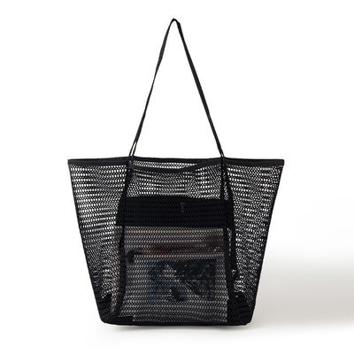 Saco de crochê de um ombro feito à mão Design de tecelagem para um visual casual e simples de verão na praia