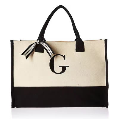 Impressão de Envio Monogramado Bolsa de Presente Tote para Mulheres Bolsa de Praia de Tela Personalizada