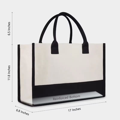 Impressão de Envio Monogramado Bolsa de Presente Tote para Mulheres Bolsa de Praia de Tela Personalizada