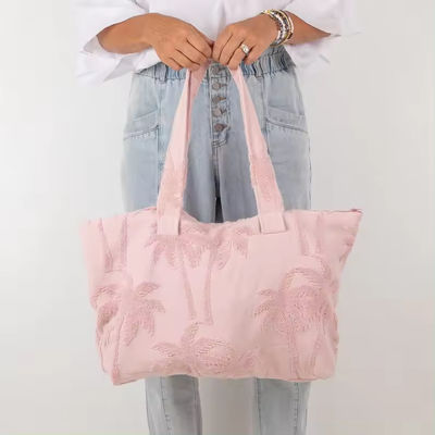 Soft-loop Style Custom Terry Cloth Toweling Large Bag para ginásio Noturno e praia