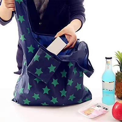Sacos de supermercado à prova d'água de nylon eco-friendly reciclados com estilo soft-loop
