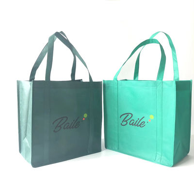 Logotipo impresso Eco Custom Reutilizável Tecido Não Tecido Carry Tote Bag para compras de mantimentos