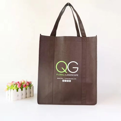 Logotipo impresso Eco Custom Reutilizável Tecido Não Tecido Carry Tote Bag para compras de mantimentos
