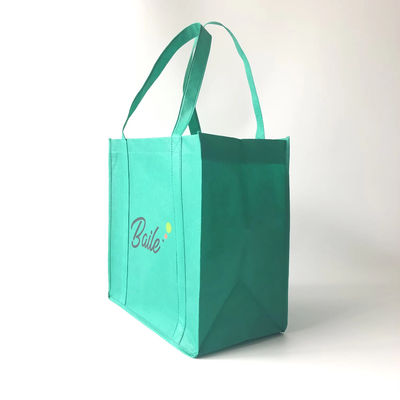Logotipo impresso Eco Custom Reutilizável Tecido Não Tecido Carry Tote Bag para compras de mantimentos