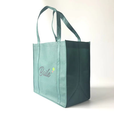 Logotipo impresso Eco Custom Reutilizável Tecido Não Tecido Carry Tote Bag para compras de mantimentos