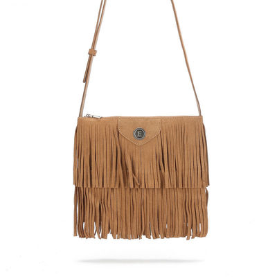 Poliéster Médio Eco Amigável Regalos de Dama de Noiva Personalizado Fringe Natureza Tassel Tote Saco para Mulheres