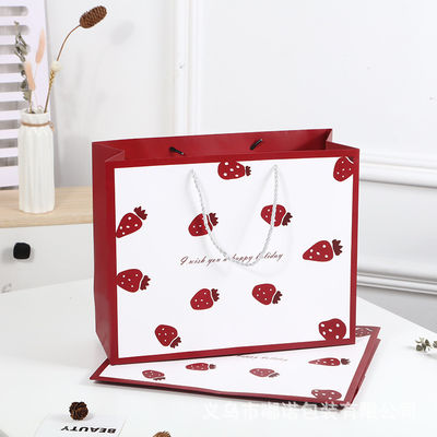 Saco de compras personalizado de papelão de luxo em papel kraft branco com alça de fita
