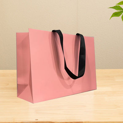Bolsas de papel impressas personalizadas de papelão Bolsa de presente de papel Kraft branco de luxo para bolsas de compras