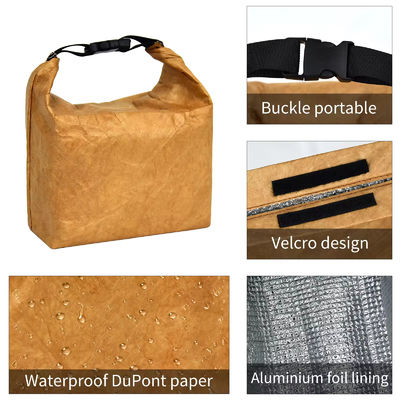 Alimento isolado Folha de alumínio térmico Dupont Tyvek Kraft Paper Lunch Cooler Saco com alça em impressão personalizada
