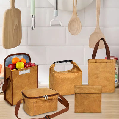 Alimento isolado Folha de alumínio térmico Dupont Tyvek Kraft Paper Lunch Cooler Saco com alça em impressão personalizada