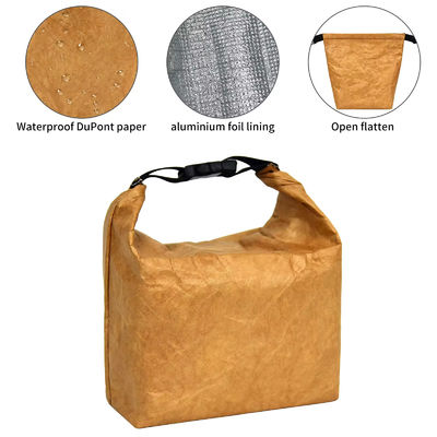 Alimento isolado Folha de alumínio térmico Dupont Tyvek Kraft Paper Lunch Cooler Saco com alça em impressão personalizada