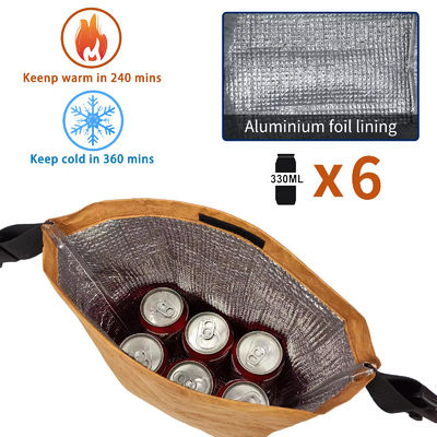 Alimento isolado Folha de alumínio térmico Dupont Tyvek Kraft Paper Lunch Cooler Saco com alça em impressão personalizada