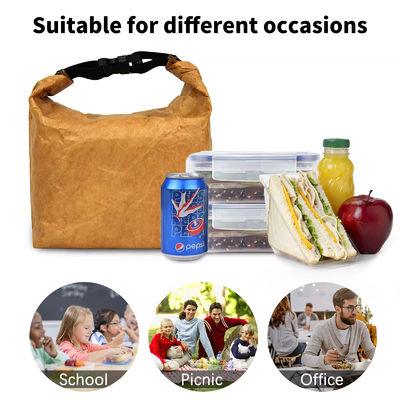 Alimento isolado Folha de alumínio térmico Dupont Tyvek Kraft Paper Lunch Cooler Saco com alça em impressão personalizada