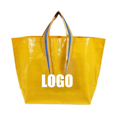 Logotipos personalizados Tamanho médio Reutilizável Impermeável Pp tecido Laminado Bolsas de compras