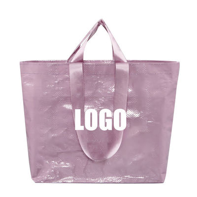 Logotipos personalizados Tamanho médio Reutilizável Impermeável Pp tecido Laminado Bolsas de compras