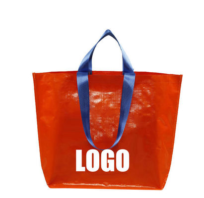 Logotipos personalizados Tamanho médio Reutilizável Impermeável Pp tecido Laminado Bolsas de compras