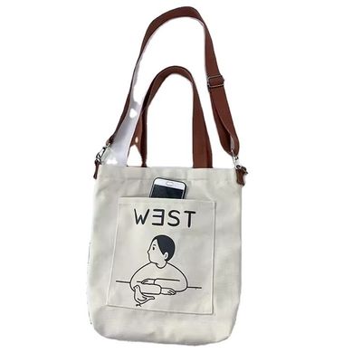 Estilo Soft-loop Custom Printed Eco Friendly Reciclado Large Canvas Grocery Shopping Strap Tote Bag