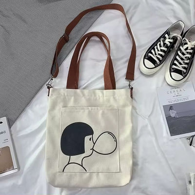 Estilo Soft-loop Custom Printed Eco Friendly Reciclado Large Canvas Grocery Shopping Strap Tote Bag