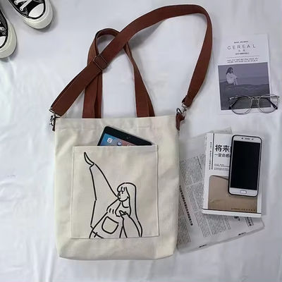 Estilo Soft-loop Custom Printed Eco Friendly Reciclado Large Canvas Grocery Shopping Strap Tote Bag