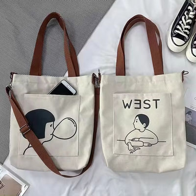 Estilo Soft-loop Custom Printed Eco Friendly Reciclado Large Canvas Grocery Shopping Strap Tote Bag
