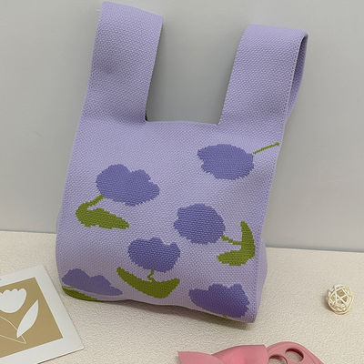 Moda de luxo flor de padrão mini bolsa de mão de mulheres Bolsa de compras Carinhosas bolsas de tricô