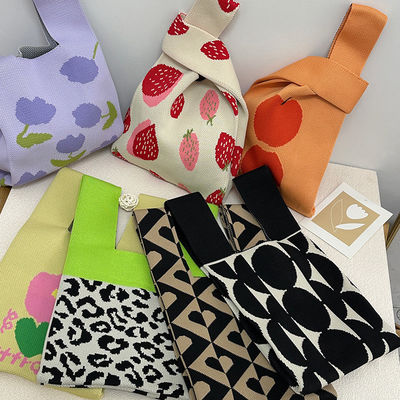 Moda de luxo flor de padrão mini bolsa de mão de mulheres Bolsa de compras Carinhosas bolsas de tricô