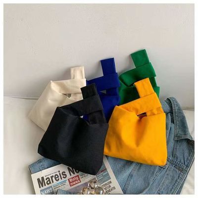 Bolsa de mão de tela com fechamento simples Bolsa de pulso quadrada