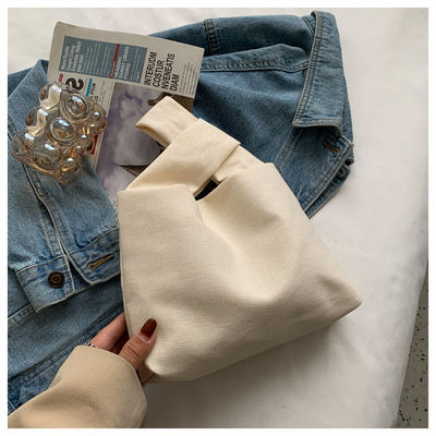 Bolsa de mão de tela com fechamento simples Bolsa de pulso quadrada