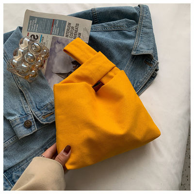 Bolsa de mão de tela com fechamento simples Bolsa de pulso quadrada