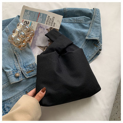 Bolsa de mão de tela com fechamento simples Bolsa de pulso quadrada