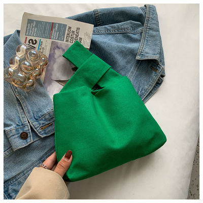 Bolsa de mão de tela com fechamento simples Bolsa de pulso quadrada
