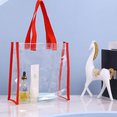 Saco de compras de plástico Tote Shoulder Pvc Beach Saco de mão com fecho de logotipo para mercadorias