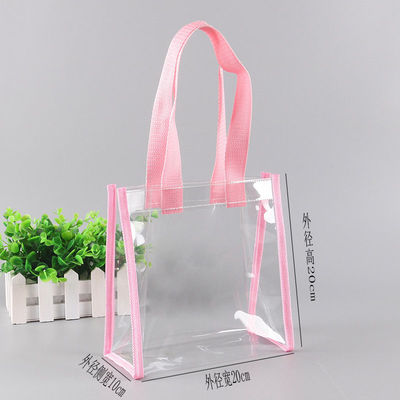 Saco de compras de plástico Tote Shoulder Pvc Beach Saco de mão com fecho de logotipo para mercadorias
