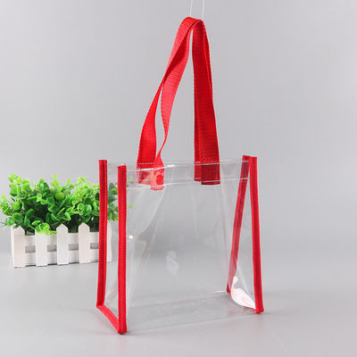 Saco de compras de plástico Tote Shoulder Pvc Beach Saco de mão com fecho de logotipo para mercadorias