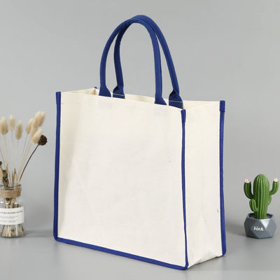 Bolsa de Tote personalizada em branco Quadrado Bottom Canvas de algodão Bolsa de compras para publicidade